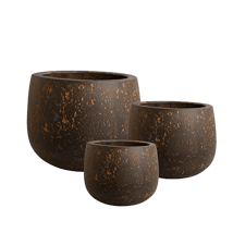 S/3 pots D49 CASUAL bl.brown